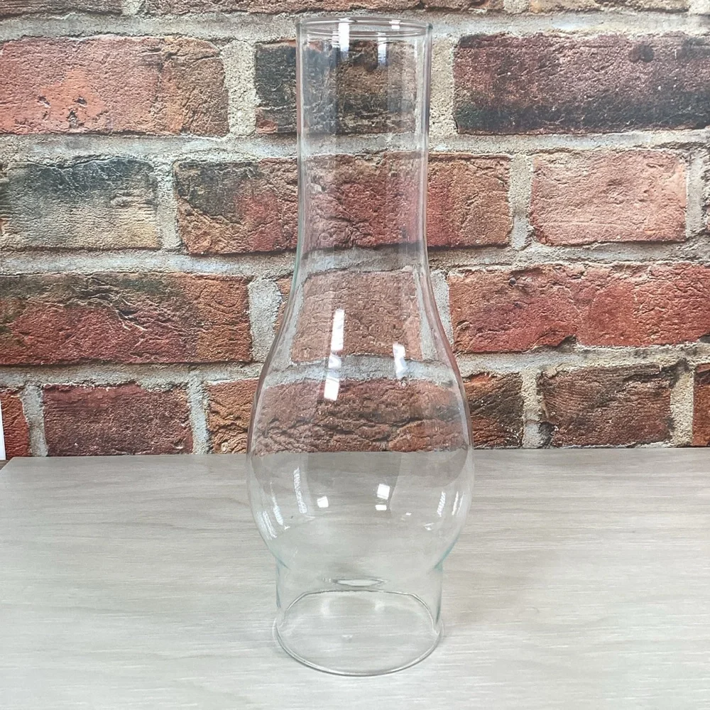 Pair Clear Glass Hurricane Chimney Shades For 3